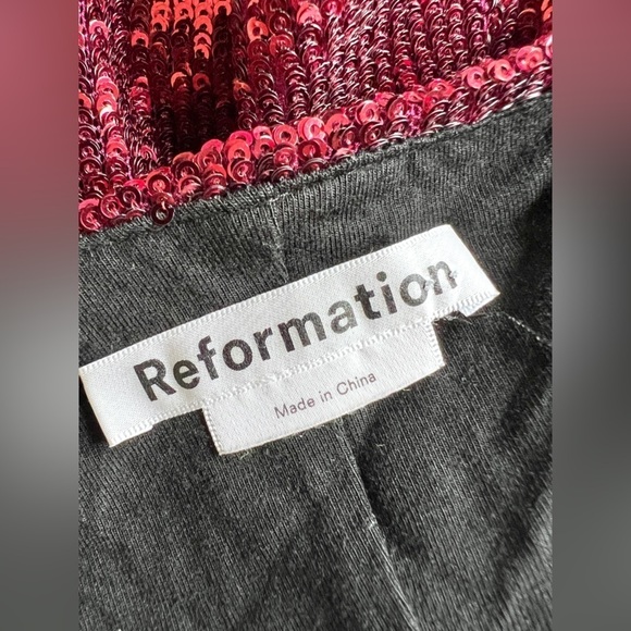 REFORMATION Women's Red Sequins Bordeaux Jimmy Mini Dess size XS - Picture 11 of 16